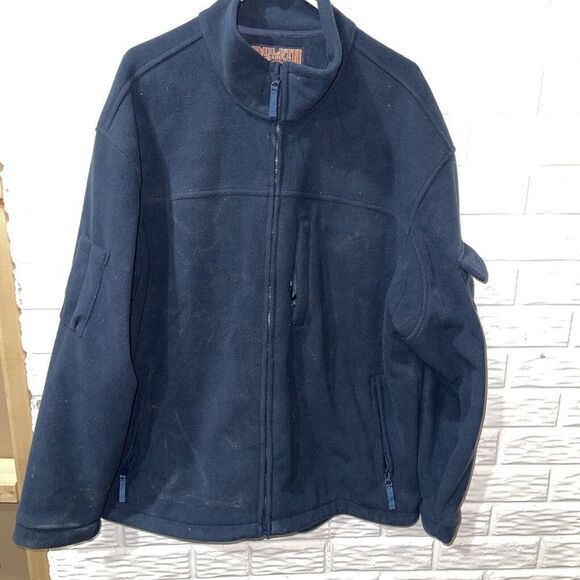 DULUTH TRADING Co Navy HEAVY THICK Fleece Jacket Full Zip Sweatshirt XL - Picture 1 of 9